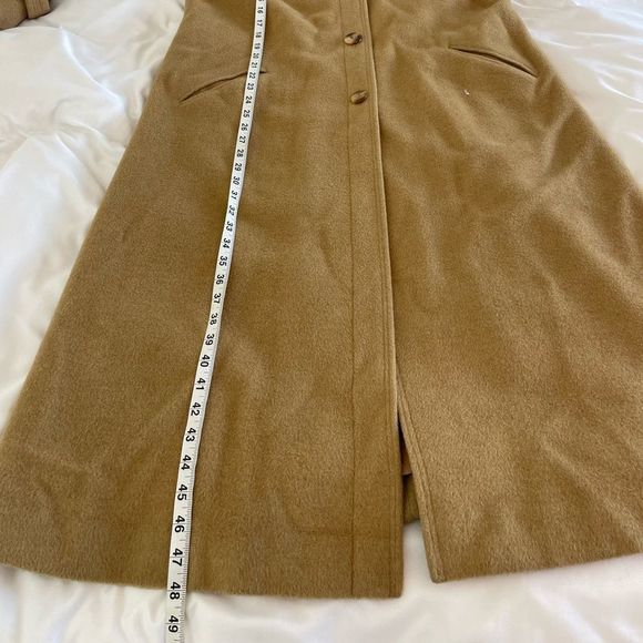 Vintage 70’s Denise Originals Mongolian camel hair lined tan trench coat medium - Picture 10 of 10